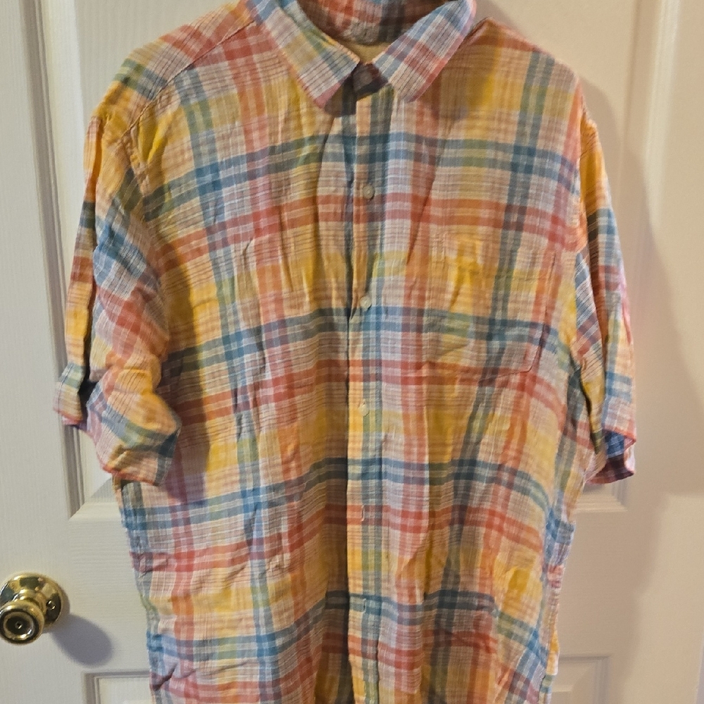Chaps Colorful Plaid Button Down Shirt